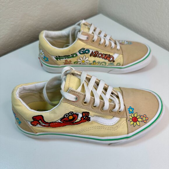Vans X Sesame Street Old Skool Elmo Shoes Women's 7.5 / Men's 6 Floral Yellow - Picture 2 of 15